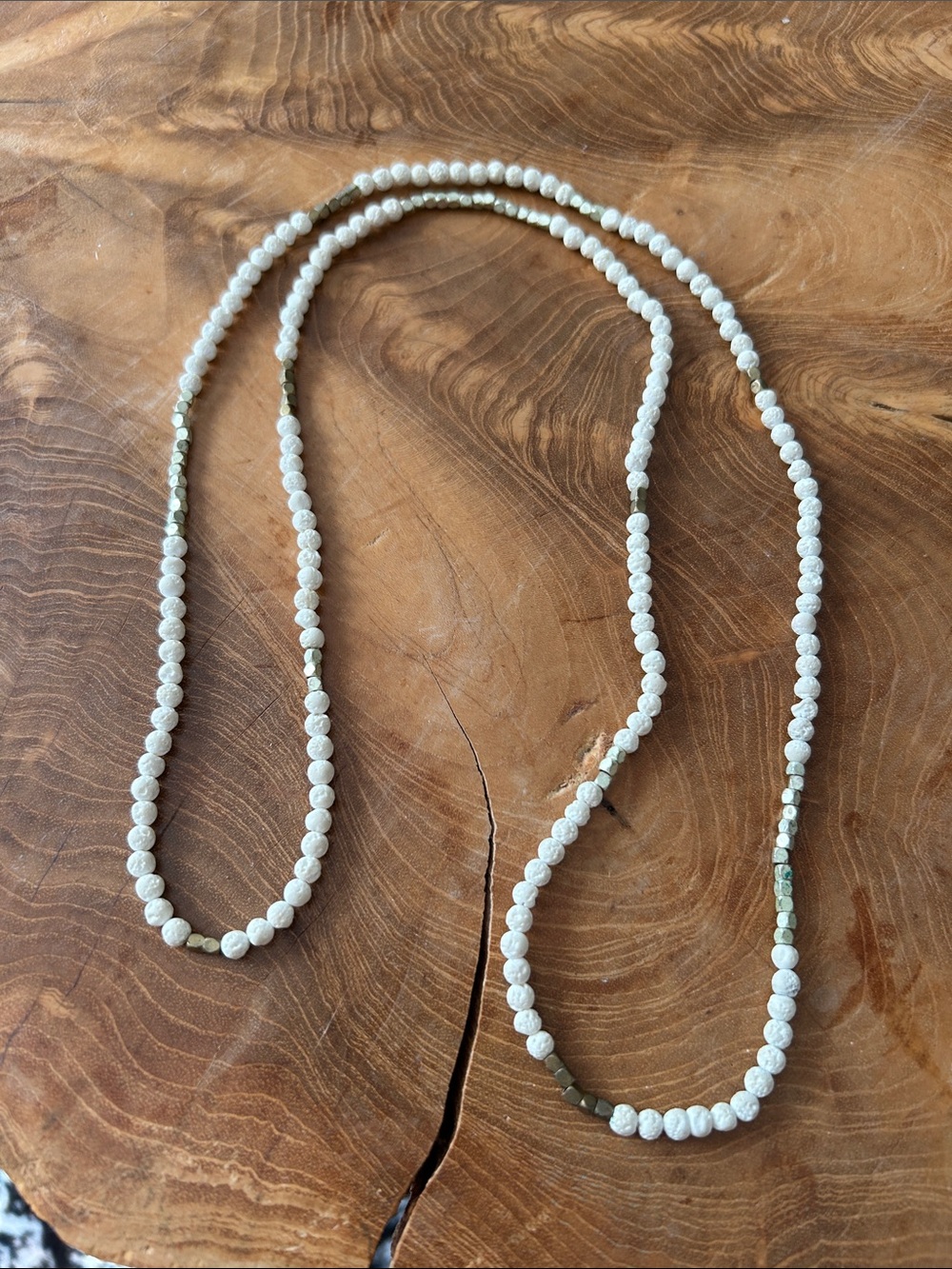 J. Jill White Beaded Necklace with Gold Accent Beads